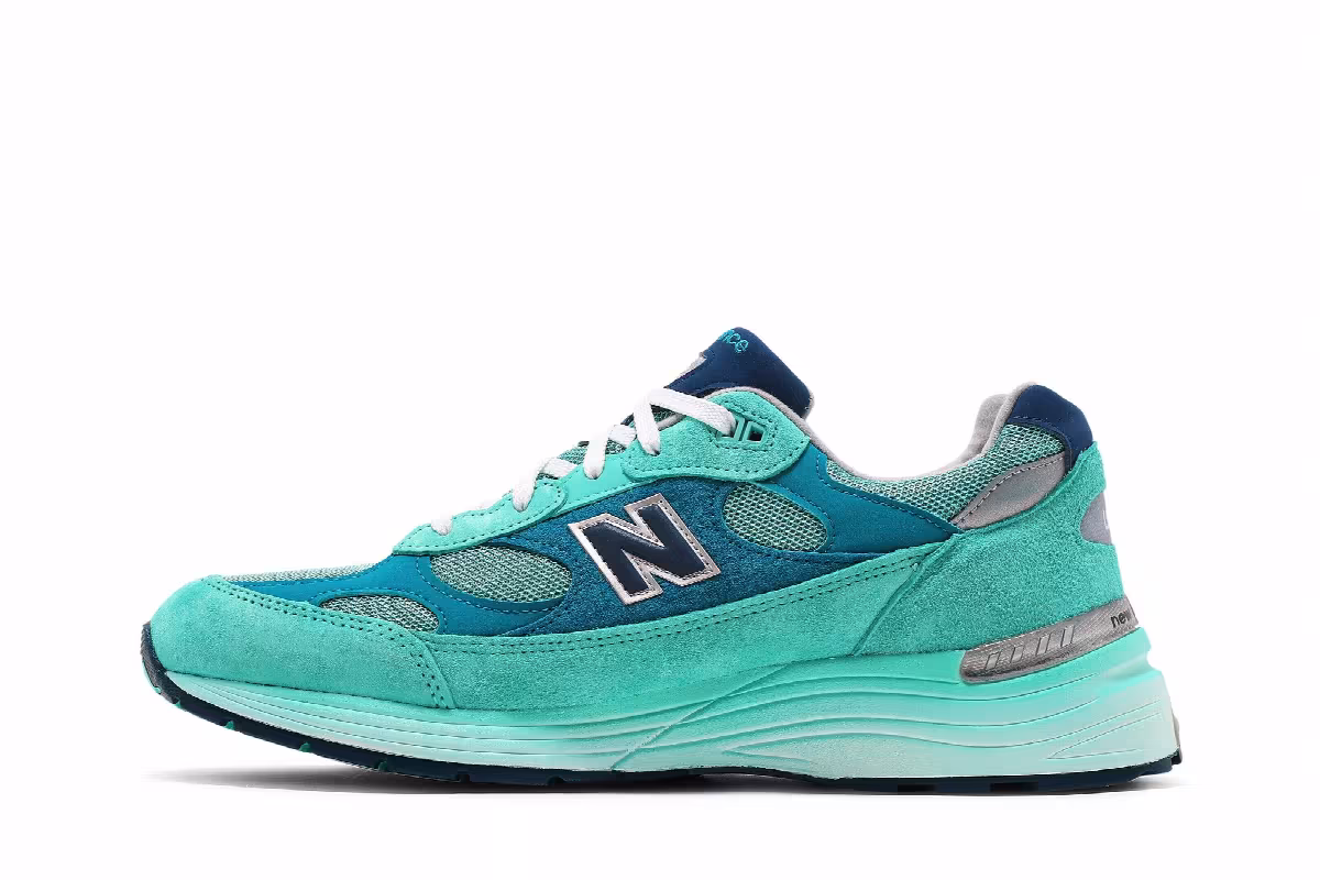 New Balance 992 Made in USA Blue Silver Metallic, view 4
