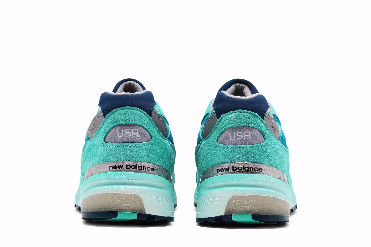 New Balance 992 Made in USA Blue Silver Metallic, view 7
