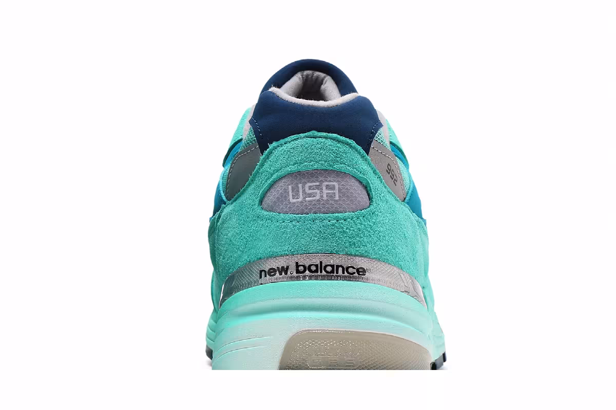 New Balance 992 Made in USA Blue Silver Metallic, view 8