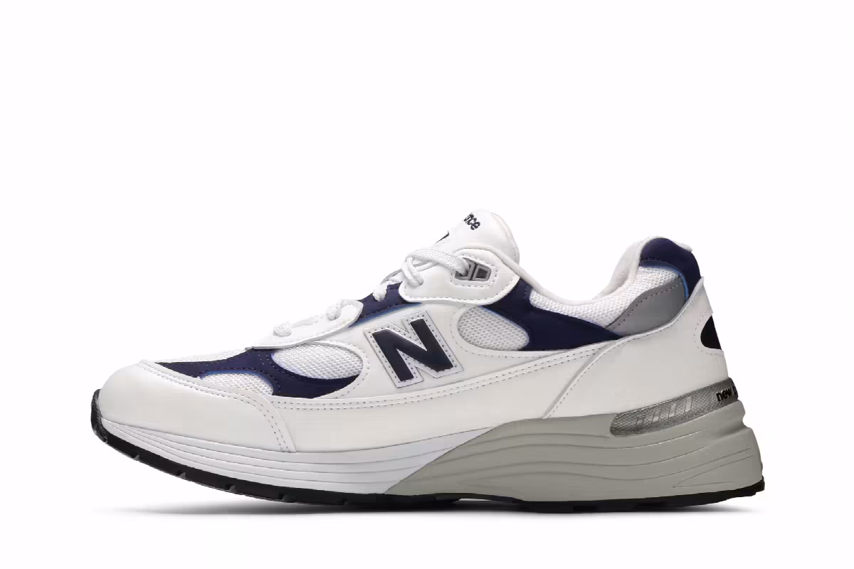 New Balance 992 Made in USA White Navy, view 4