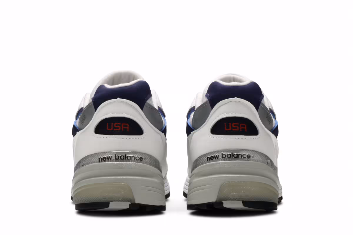 New Balance 992 Made in USA White Navy, view 7