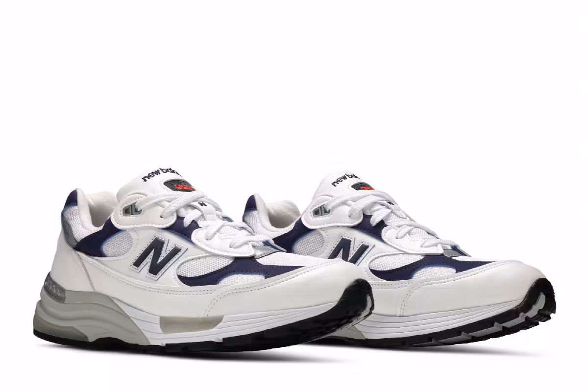 New Balance 992 Made in USA White Navy, view 9