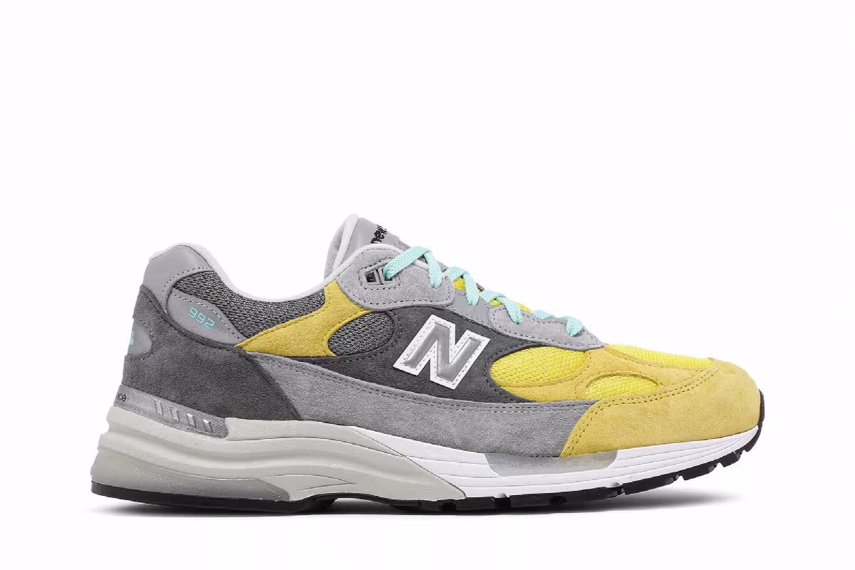 Amoeba Music x Nice Kicks x New Balance 992 Made in USA Peace Through Music - Grey, view 2