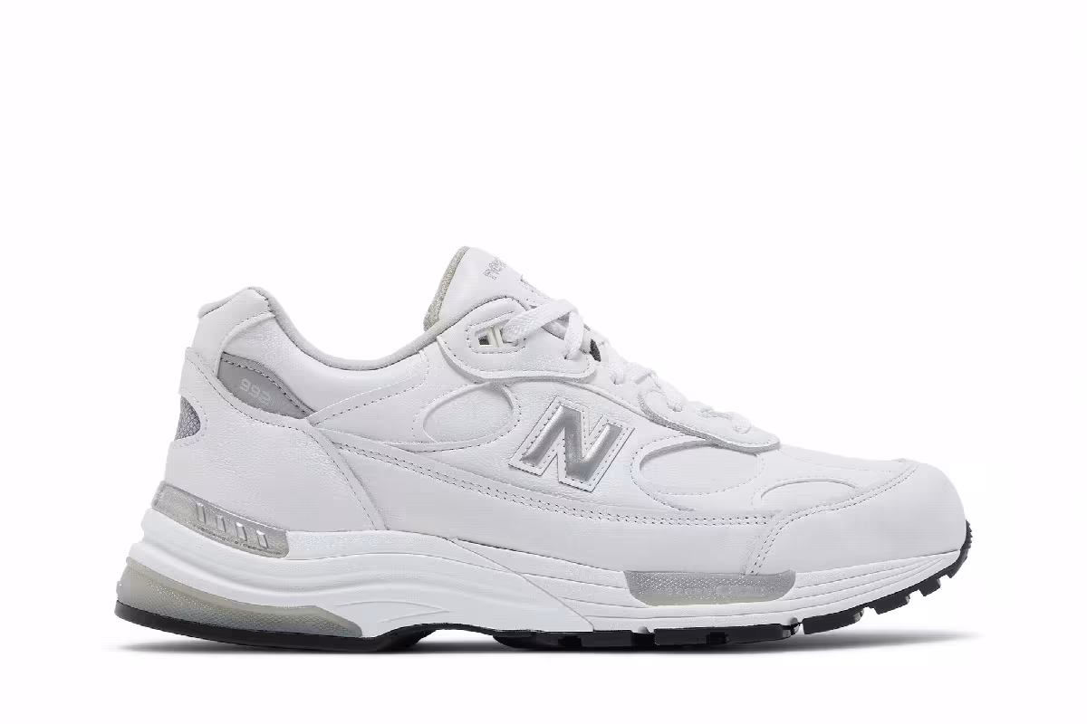 New Balance 992 Made in USA White Silver, view 2