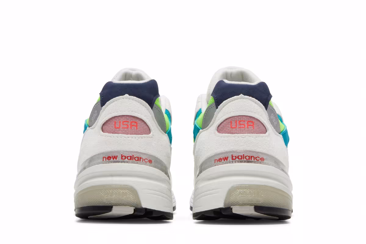 New Balance 992 Made in USA White Neon, view 7