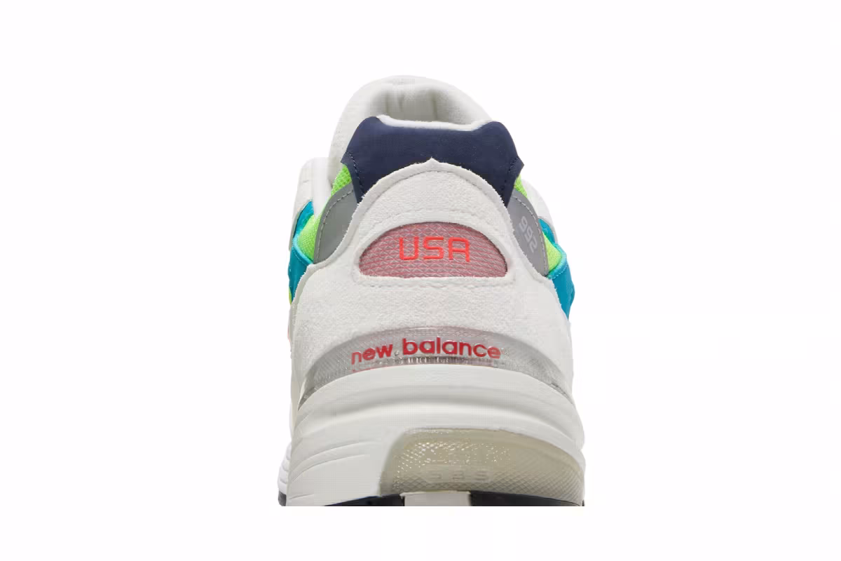 New Balance 992 Made in USA White Neon, view 8