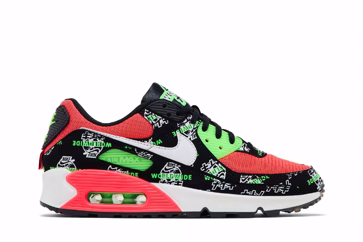 Nike Women's Air Max 90 SE Worldwide - Black Katakana Logo, view 2