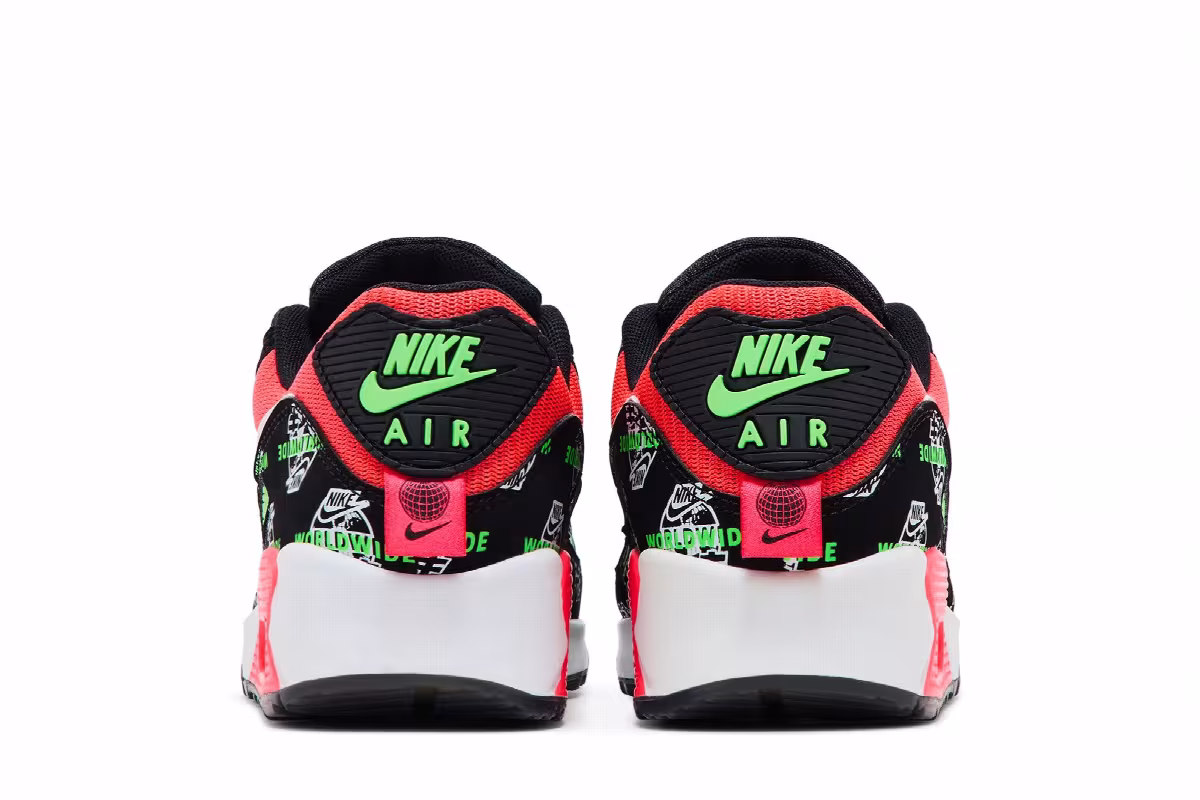 Nike Women's Air Max 90 SE Worldwide - Black Katakana Logo, view 7