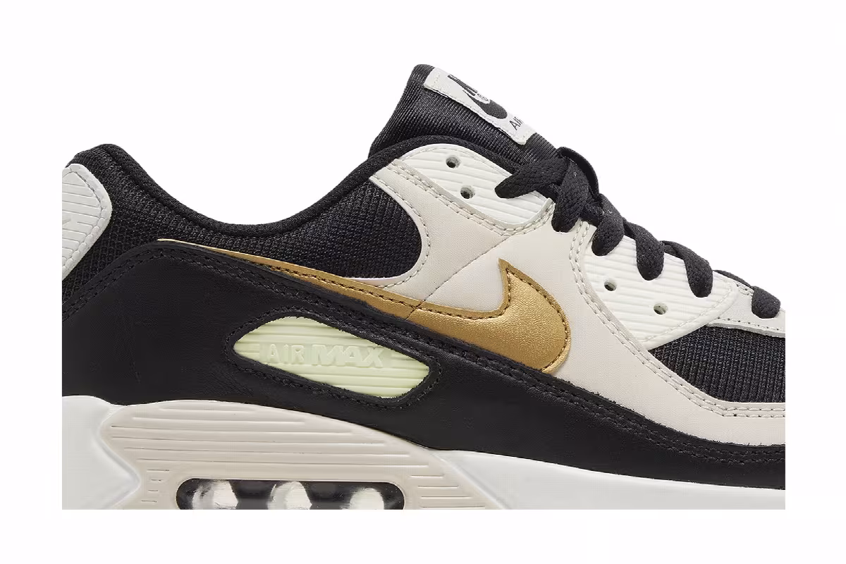 Nike Women's Air Max 90 Black Metallic Gold, view 3