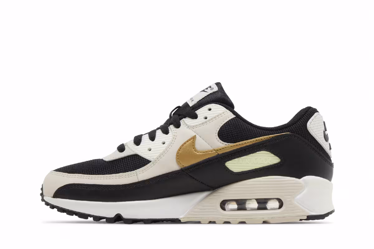 Nike Women's Air Max 90 Black Metallic Gold, view 4