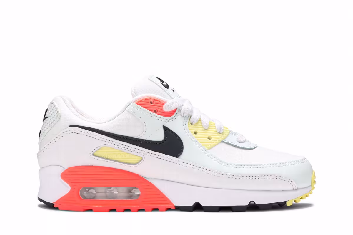 Nike Women's Air Max 90 Summit White Bright Mango, view 2