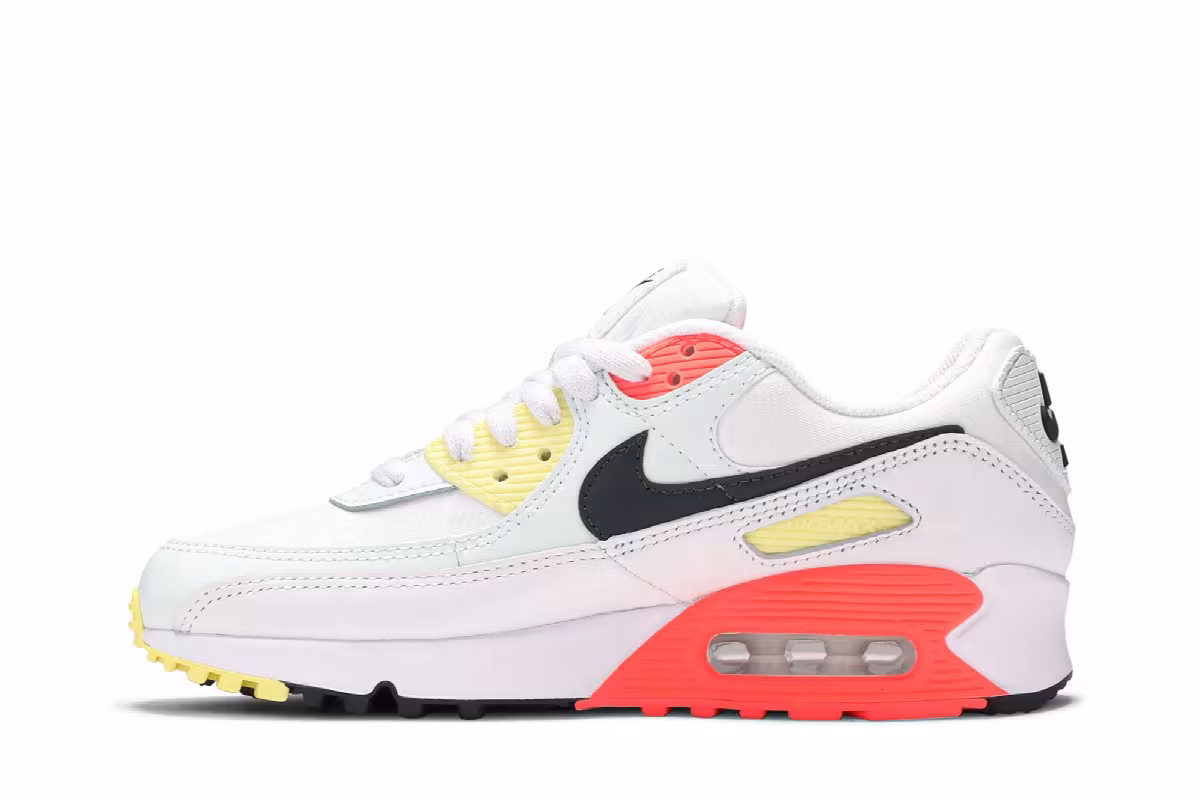 Nike Women's Air Max 90 Summit White Bright Mango, view 4