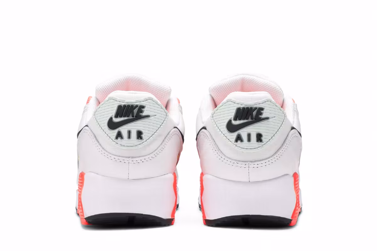 Nike Women's Air Max 90 Summit White Bright Mango, view 7
