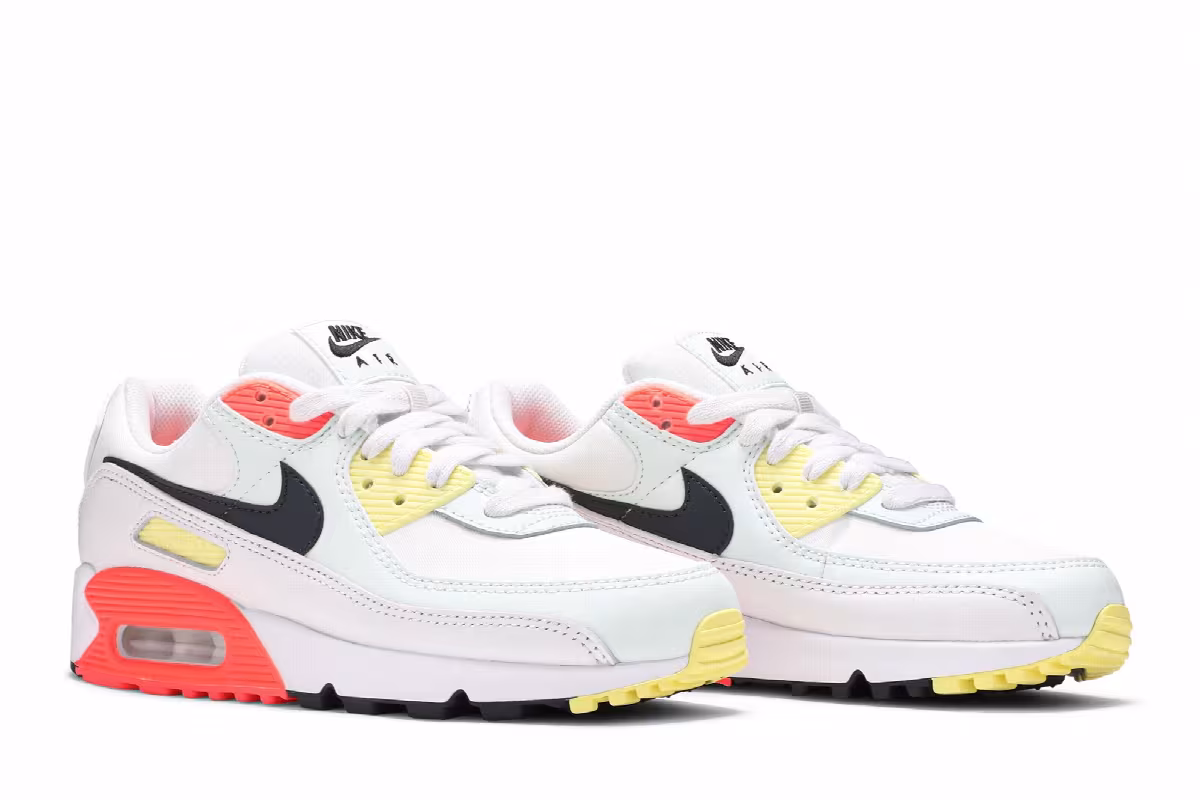 Nike Women's Air Max 90 Summit White Bright Mango, view 9