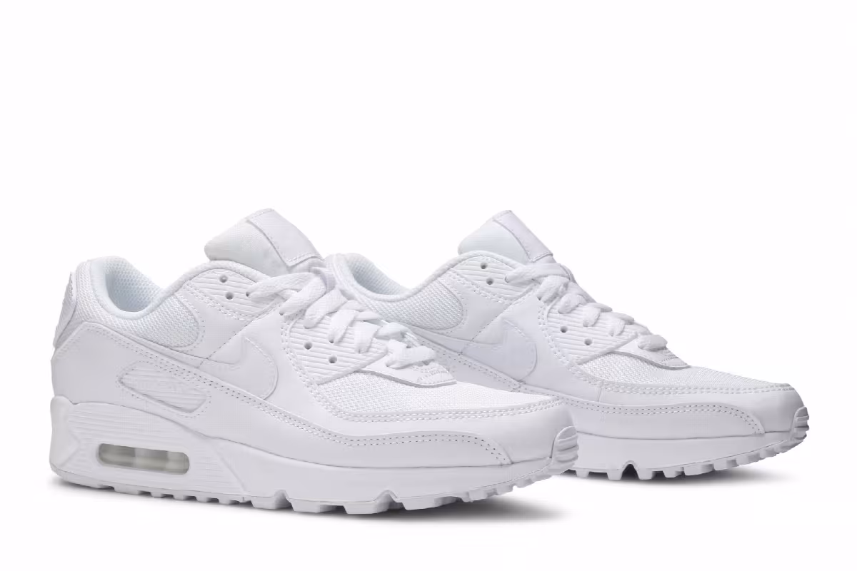 Nike Women's Air Max 90 Twist Triple White, view 9