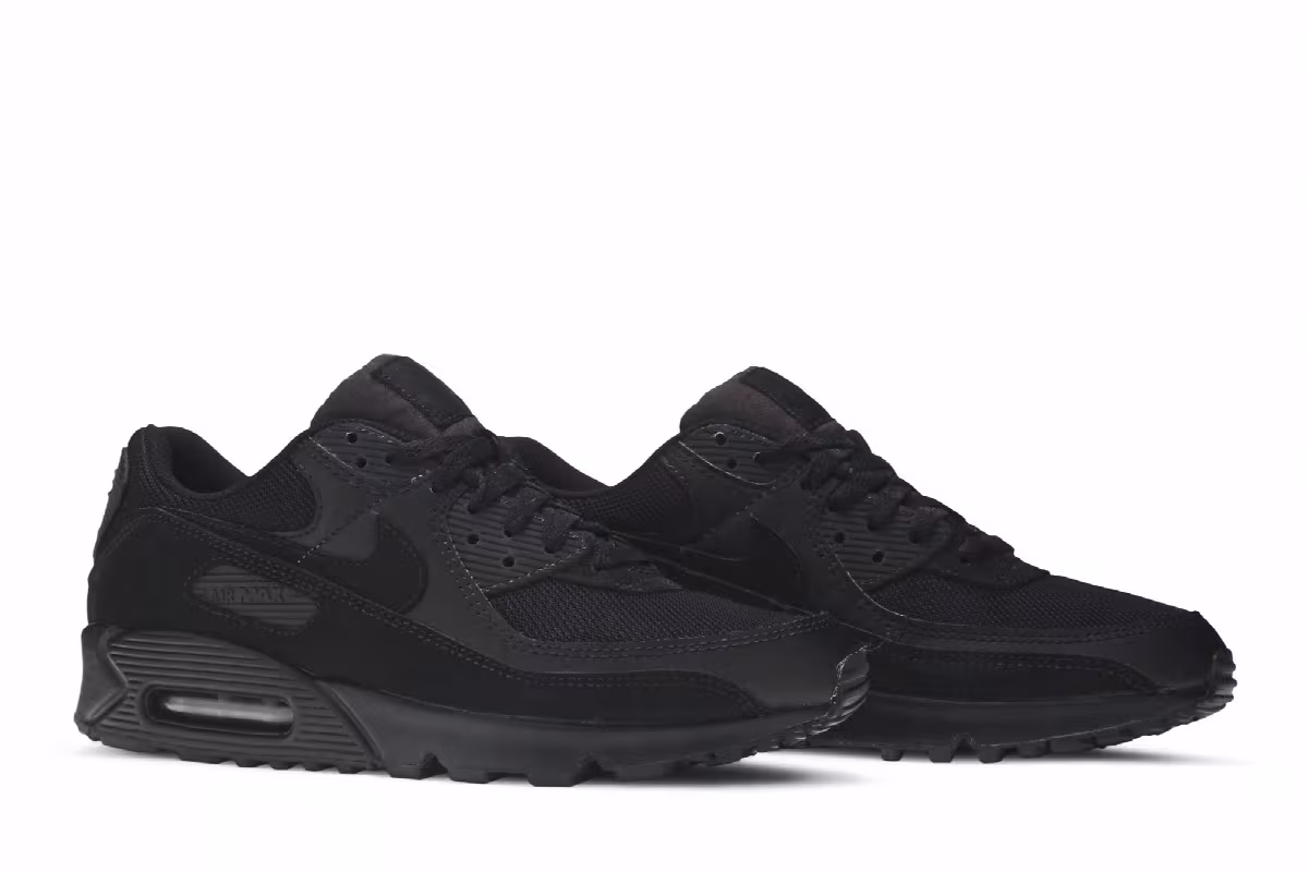 Nike Women's Air Max 90 Recraft Triple Black, view 9