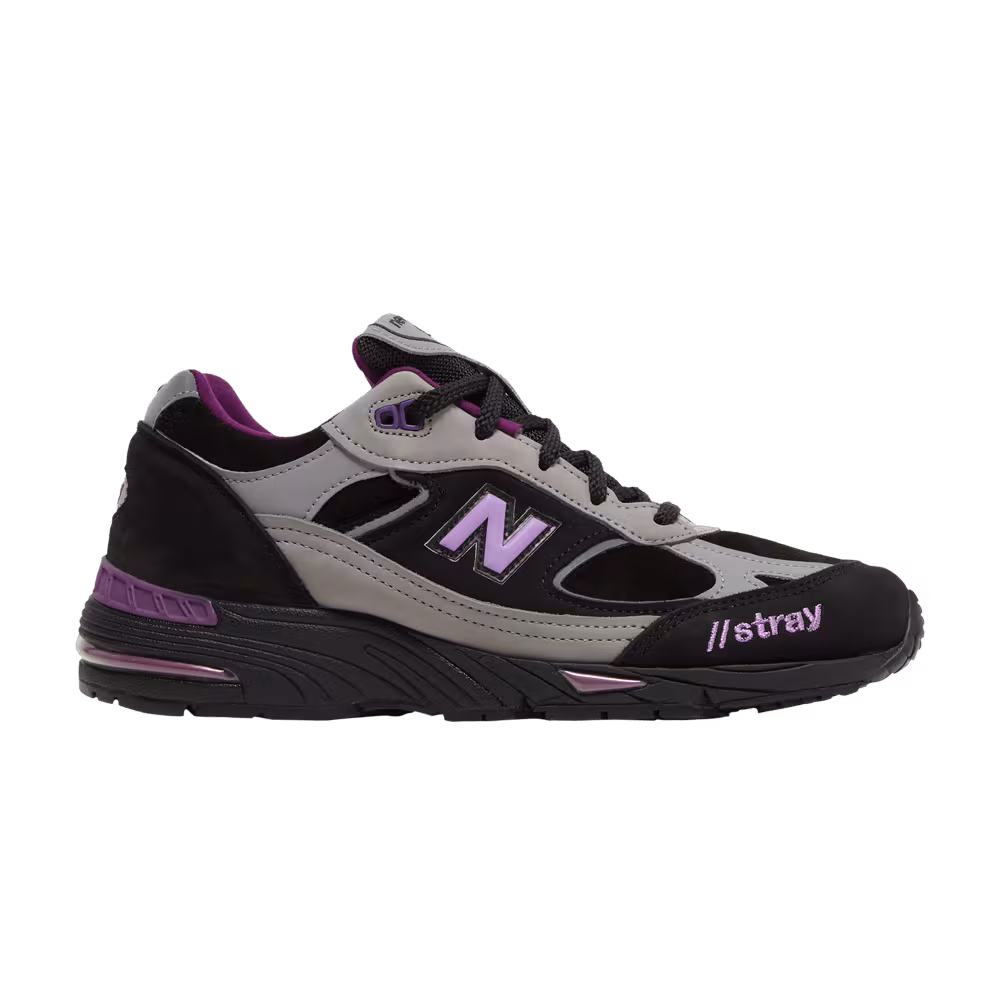 New Balance Stray Rats x Women's 991 Made In England Black Purple