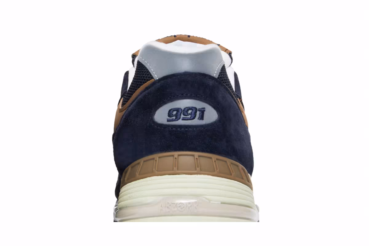 New Balance 991 Made In England Navy Brown, view 8