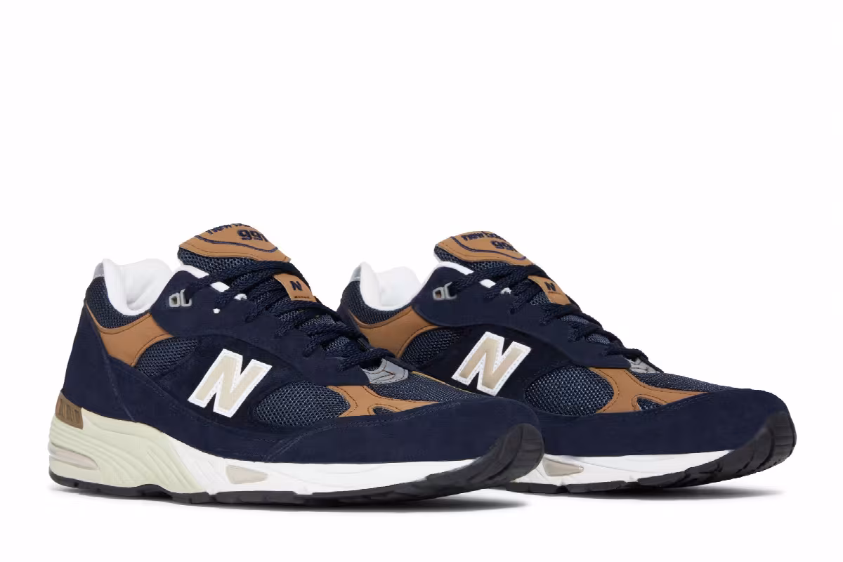 New Balance 991 Made In England Navy Brown, view 9