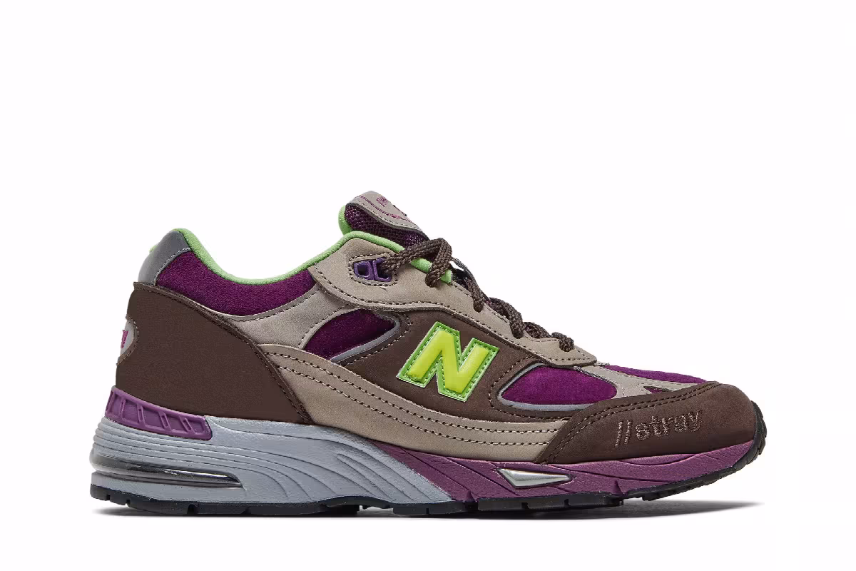 Stray Rats x New Balance Women's 991 Made in England Purple Green, view 2
