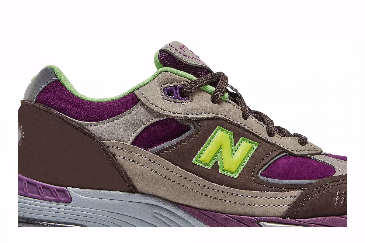 Stray Rats x New Balance Women's 991 Made in England Purple Green, view 3