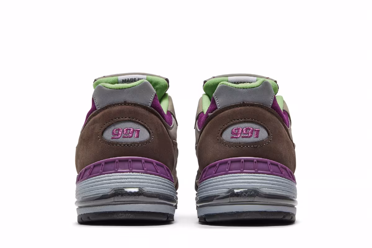 Stray Rats x New Balance Women's 991 Made in England Purple Green, view 7