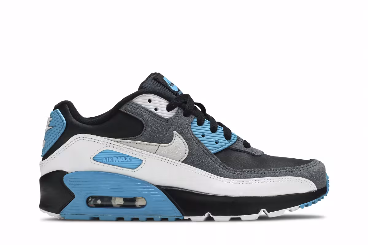 Nike Air Max 90 Leather GS Black Dark Grey, view 2