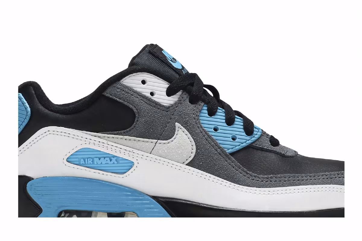 Nike Air Max 90 Leather GS Black Dark Grey, view 3