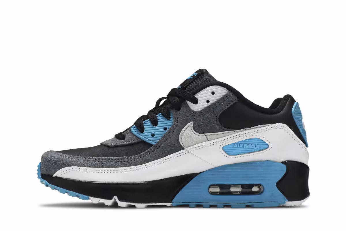 Nike Air Max 90 Leather GS Black Dark Grey, view 4