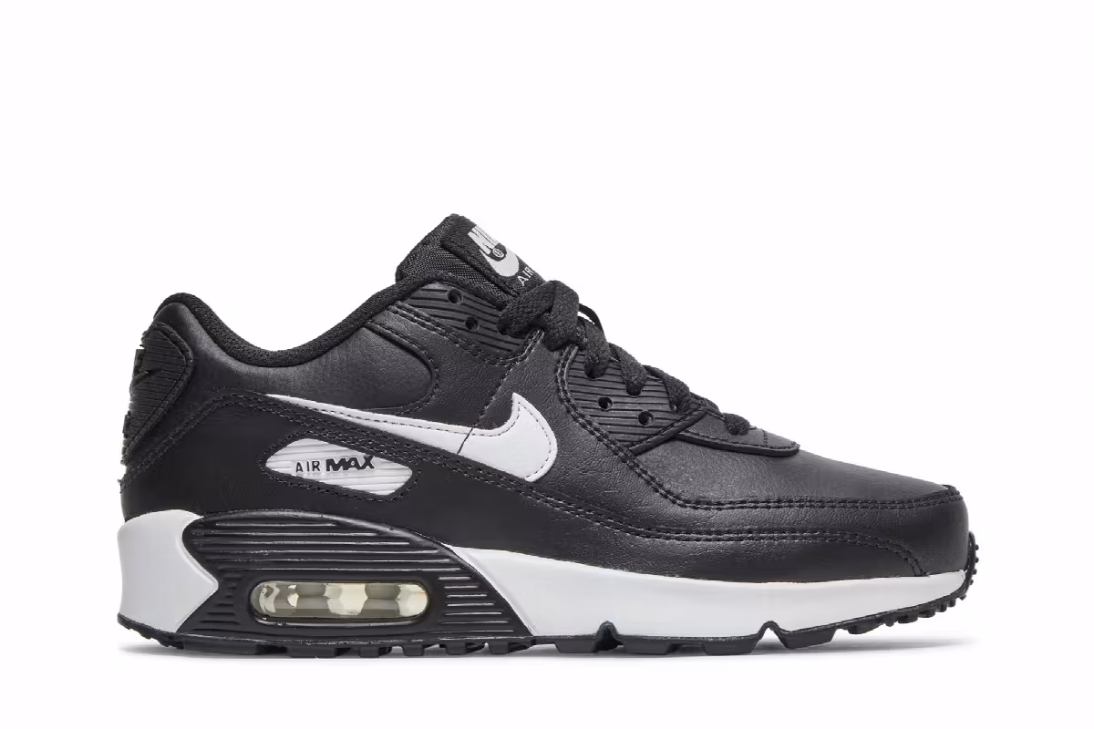 Nike Air Max 90 GS Black White, view 2