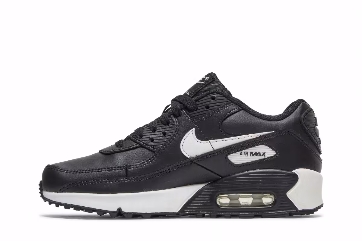 Nike Air Max 90 GS Black White, view 4