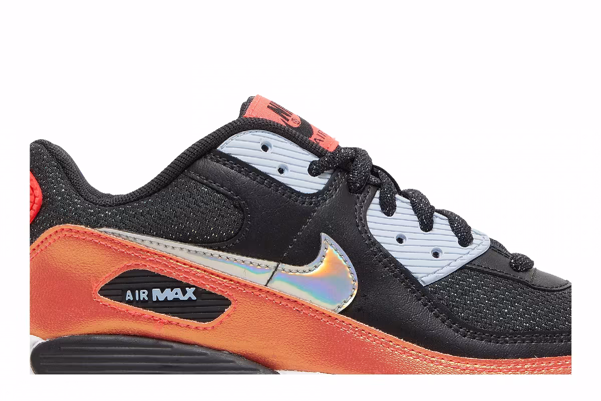 Nike Air Max 90 FP GS Black Laser Crimson, view 3