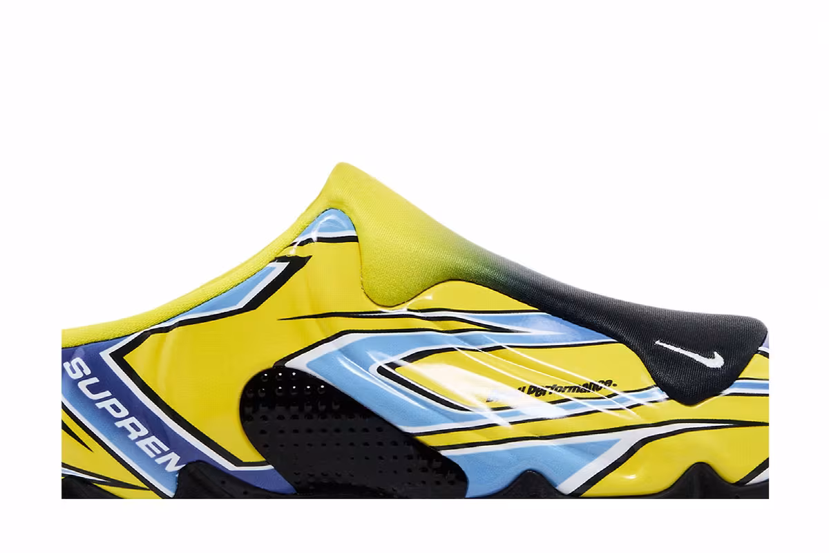 Supreme x Nike Clogposite Opti Yellow Blue, view 3