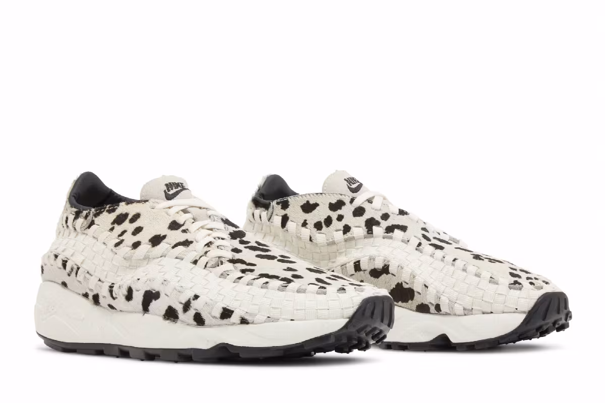 Nike Women's Air Footscape Woven White Cow Print, view 9