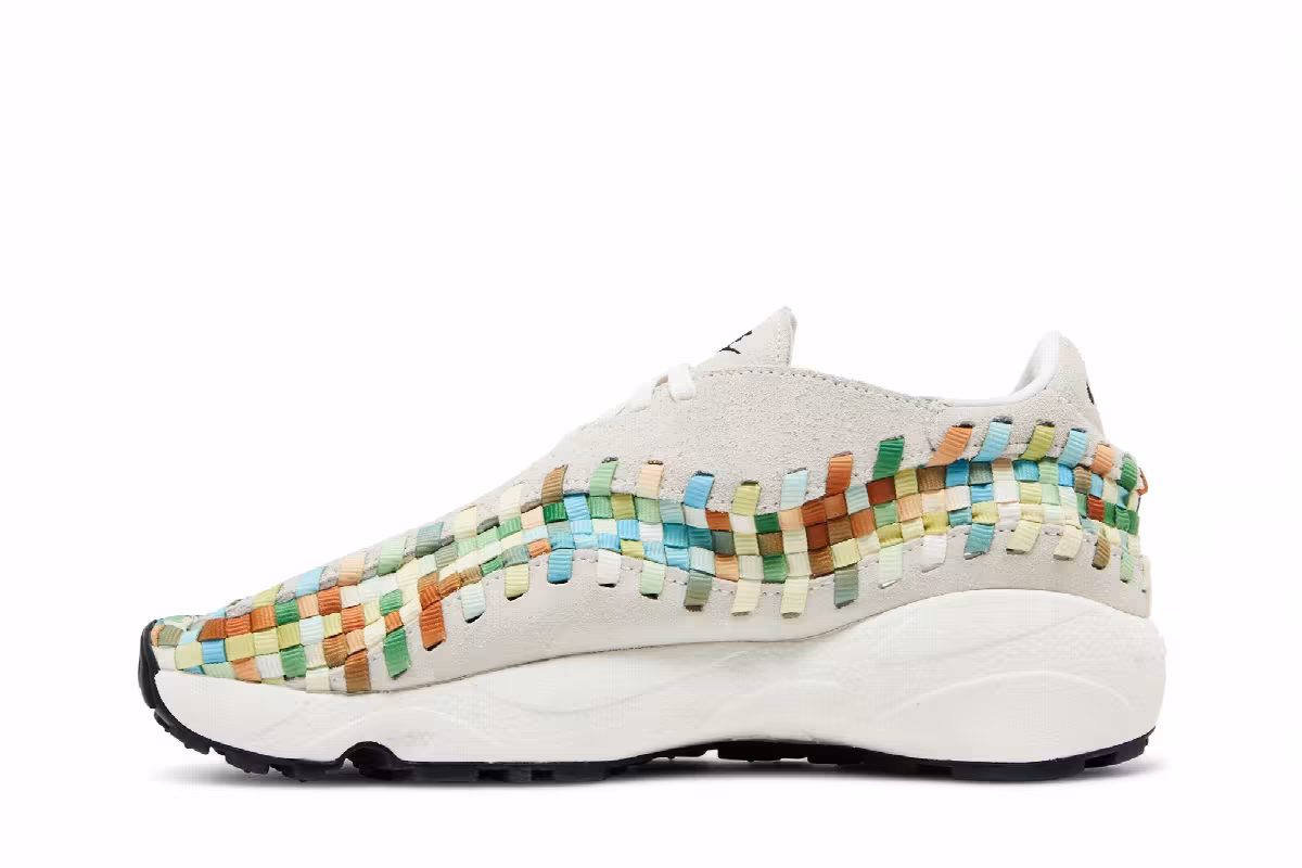 Nike Women's Air Footscape Woven Summit White Rainbow, view 4
