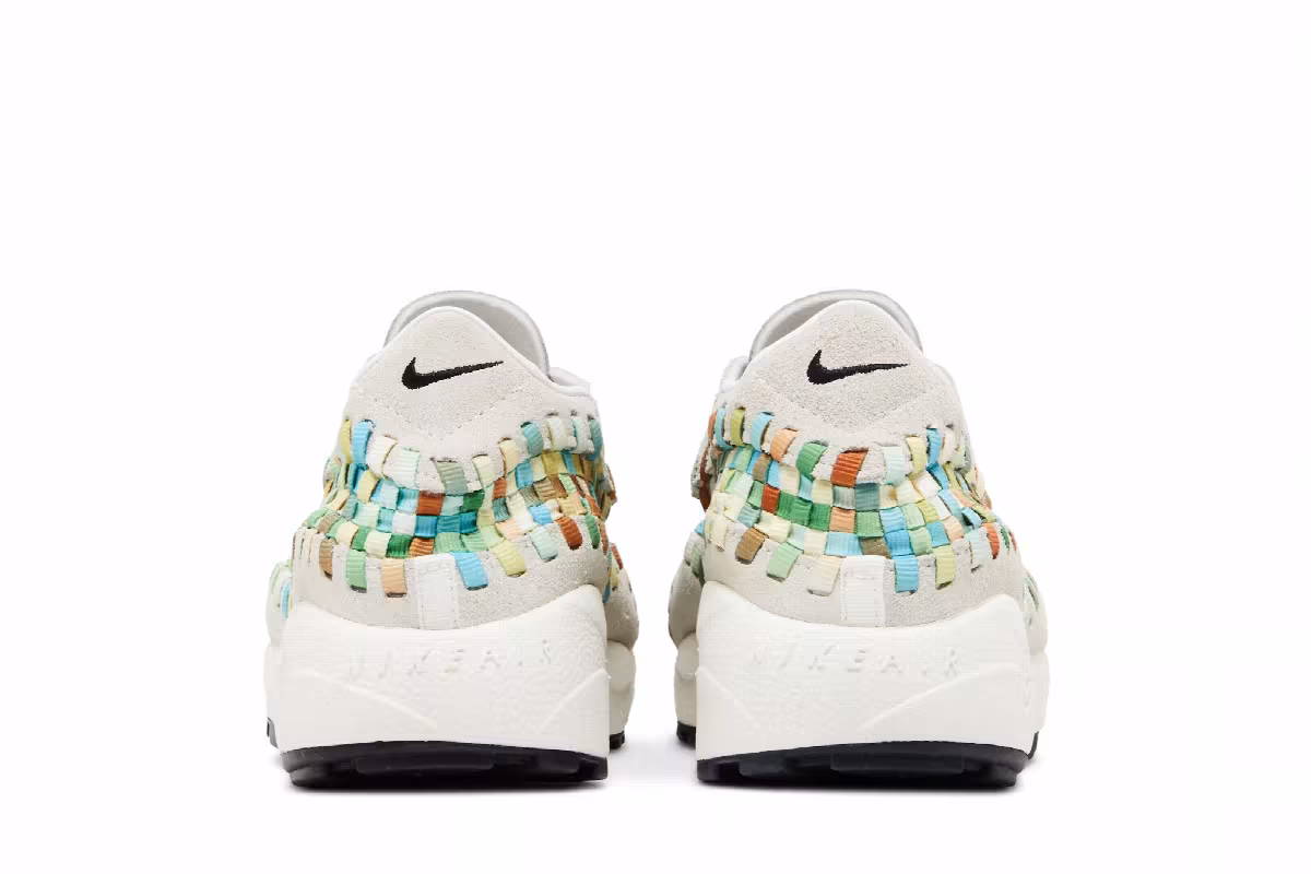 Nike Women's Air Footscape Woven Summit White Rainbow, view 7