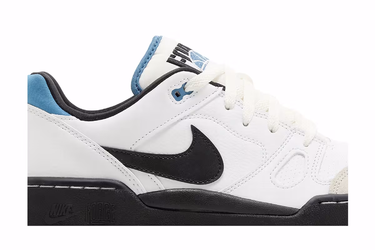 Nike Full Force Low White Black Aegean Storm, view 3