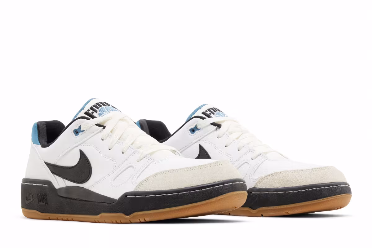 Nike Full Force Low White Black Aegean Storm, view 9