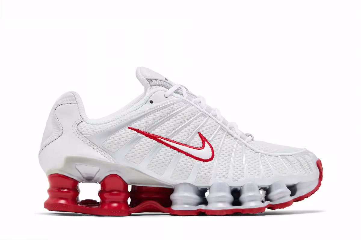Nike Women's Shox TL Platinum Tint Gym Red, view 2