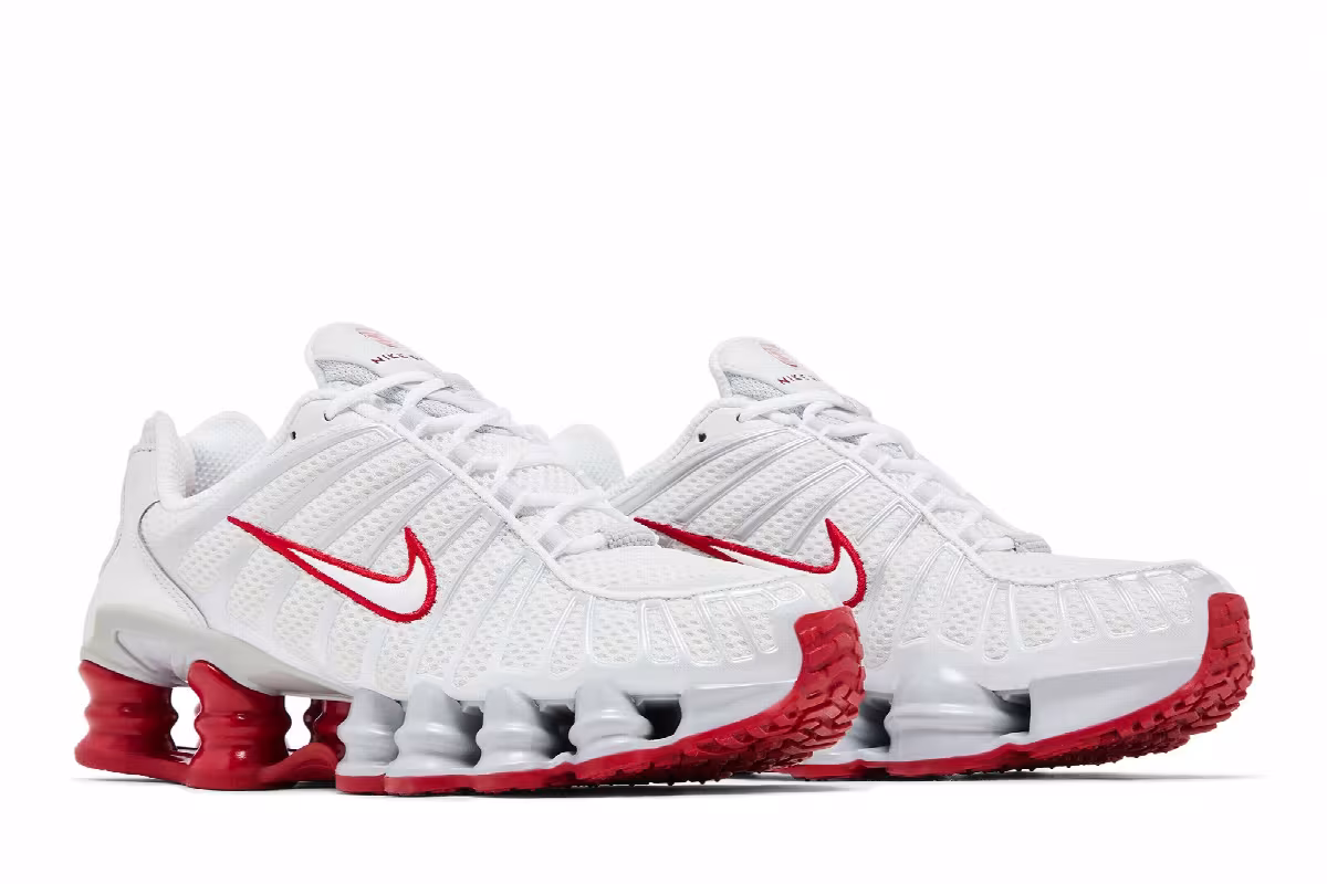 Nike Women's Shox TL Platinum Tint Gym Red, view 9