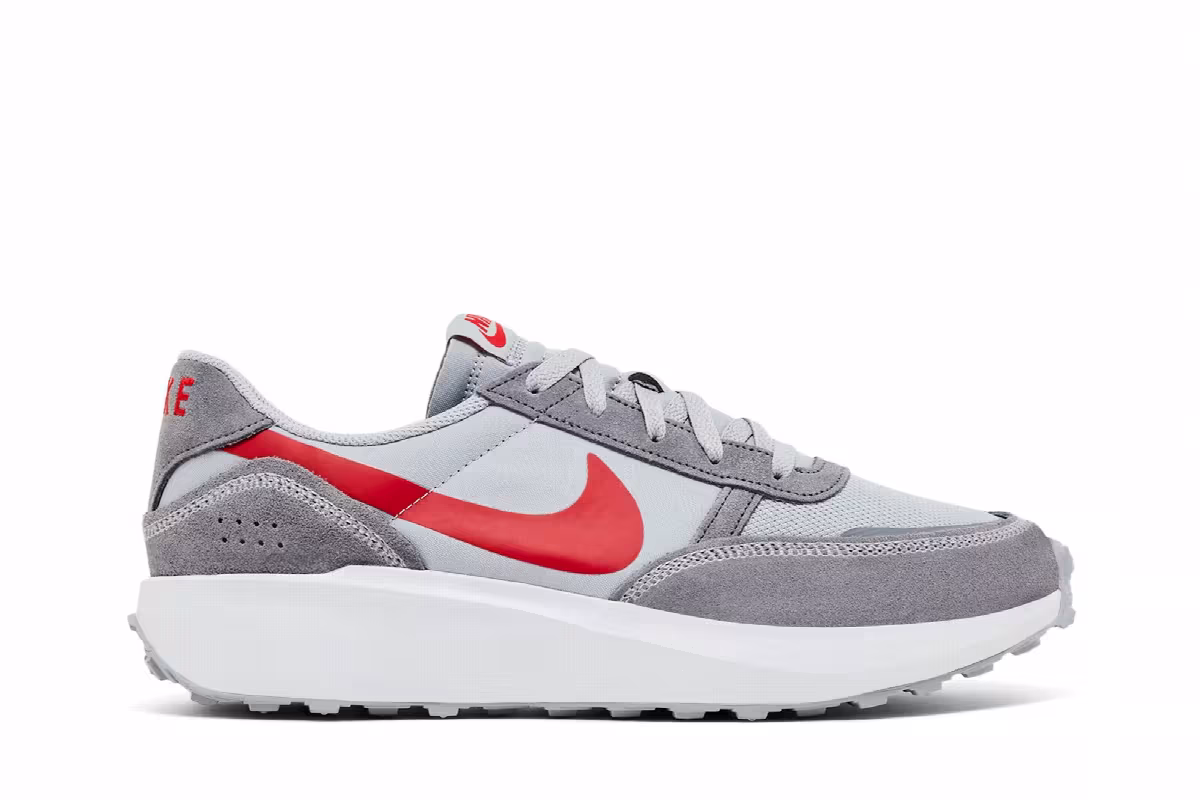 Nike Waffle Debut Wolf Grey University Red, view 2