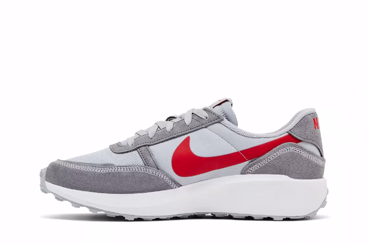 Nike Waffle Debut Wolf Grey University Red, view 4