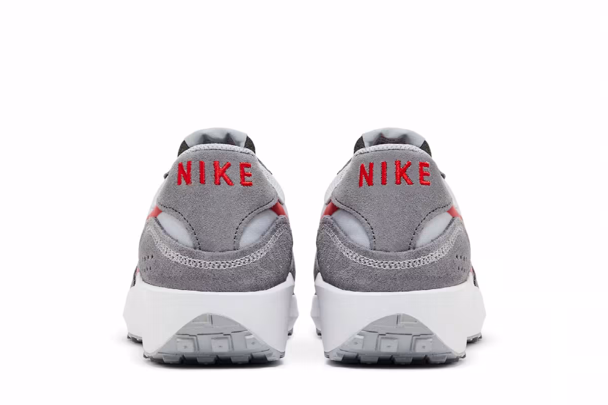 Nike Waffle Debut Wolf Grey University Red, view 7