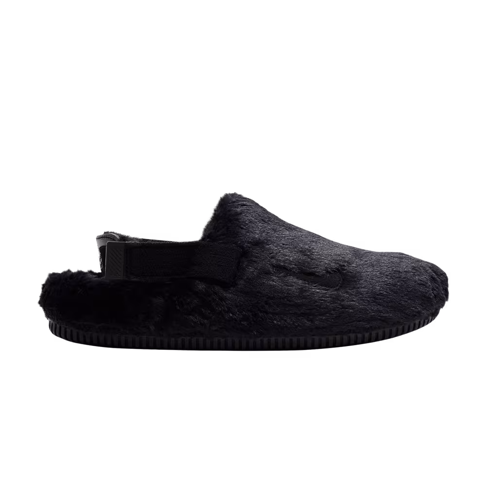 Nike Women's Calm Mule SE Triple Black Fur