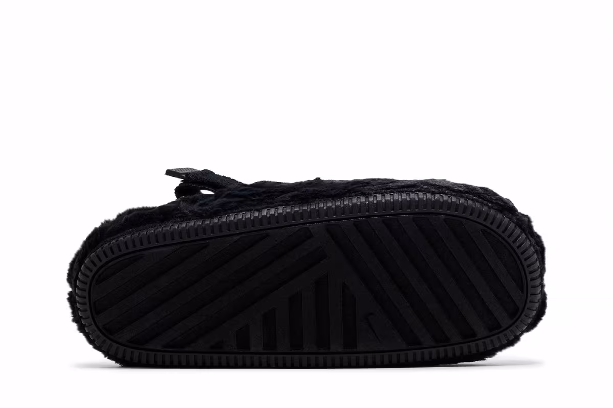 Nike Women's Calm Mule SE Triple Black Fur, view 5