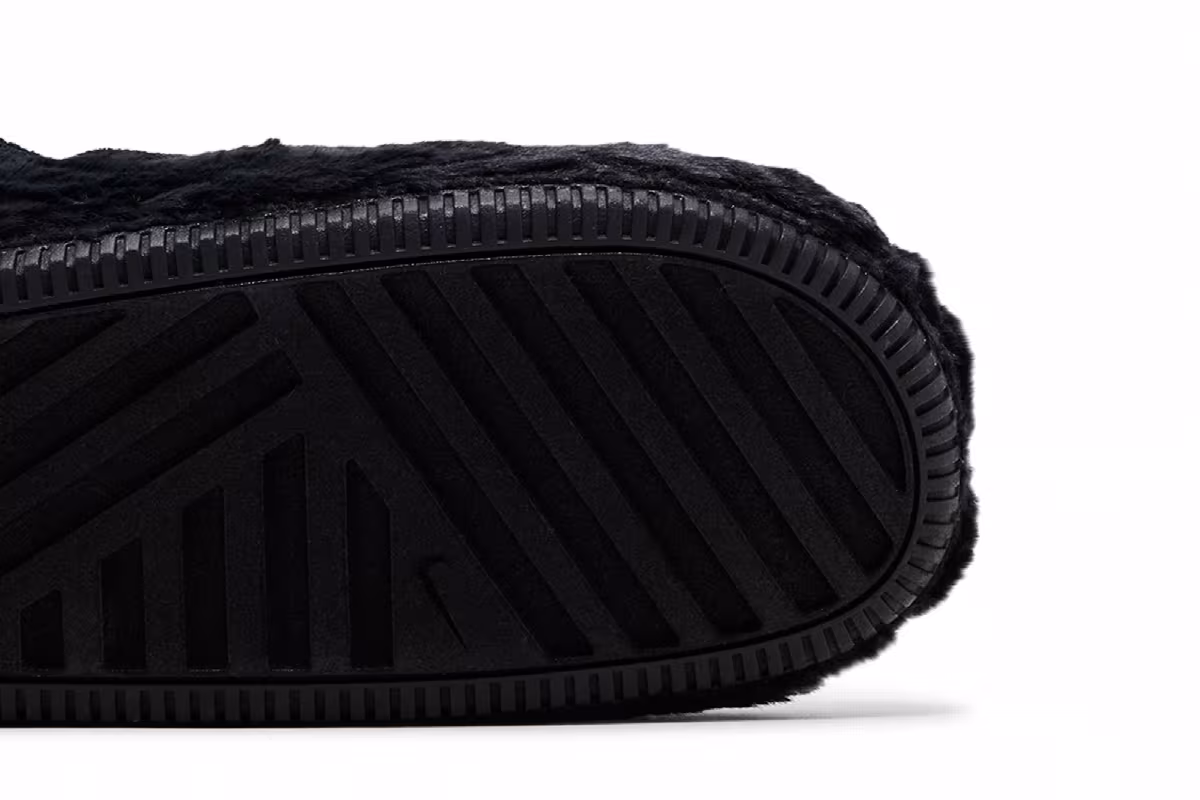 Nike Women's Calm Mule SE Triple Black Fur, view 6