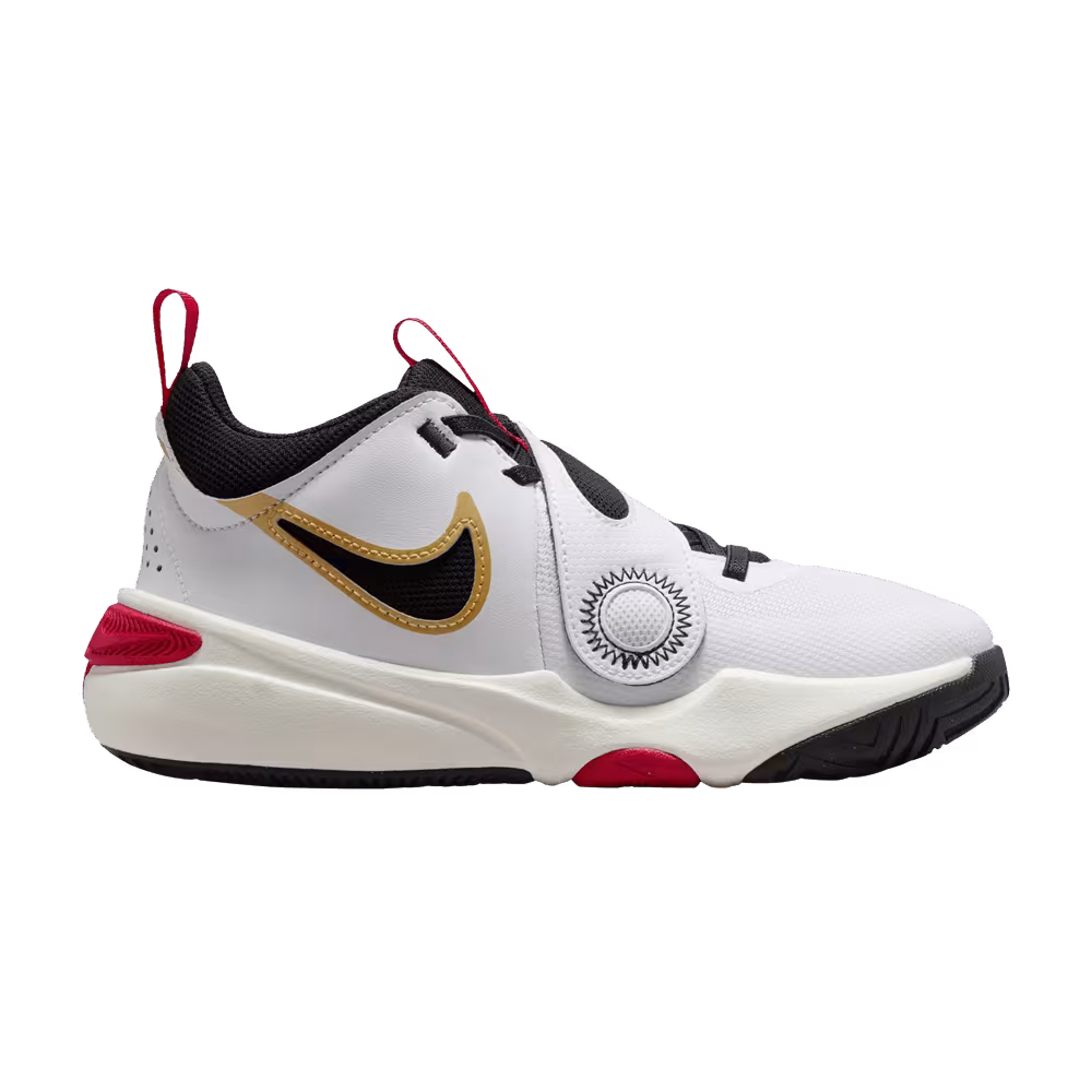 Nike Team Hustle D11 GS White Gold University Red