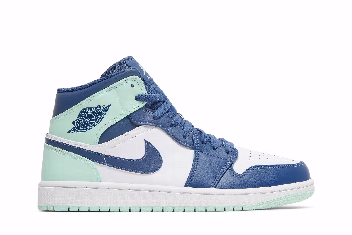 Air Jordan 1 Mid Blue Mint, view 2
