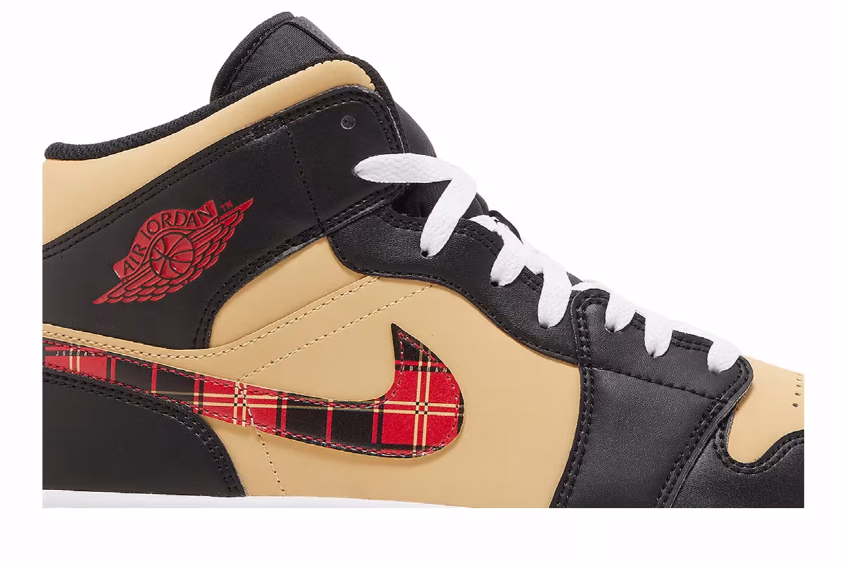 Air Jordan 1 Mid SE Tartan Swoosh, view 3