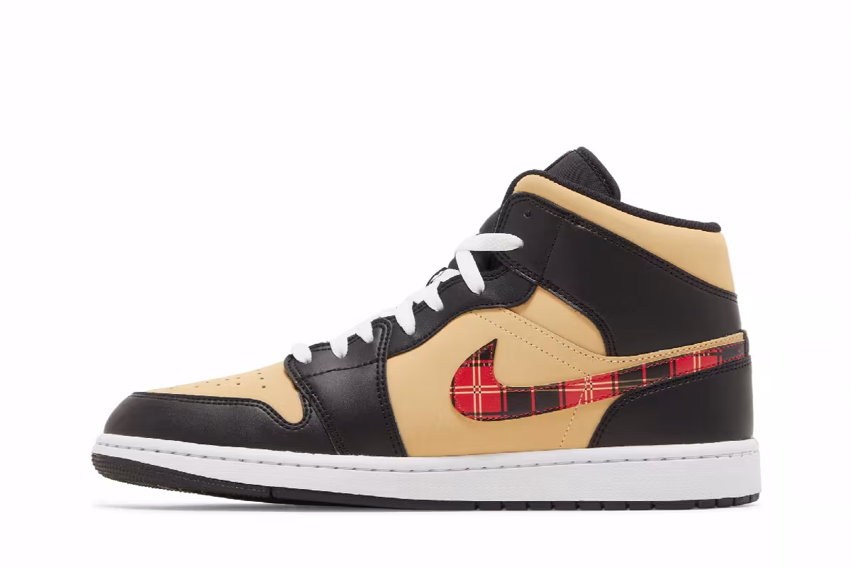 Air Jordan 1 Mid SE Tartan Swoosh, view 4